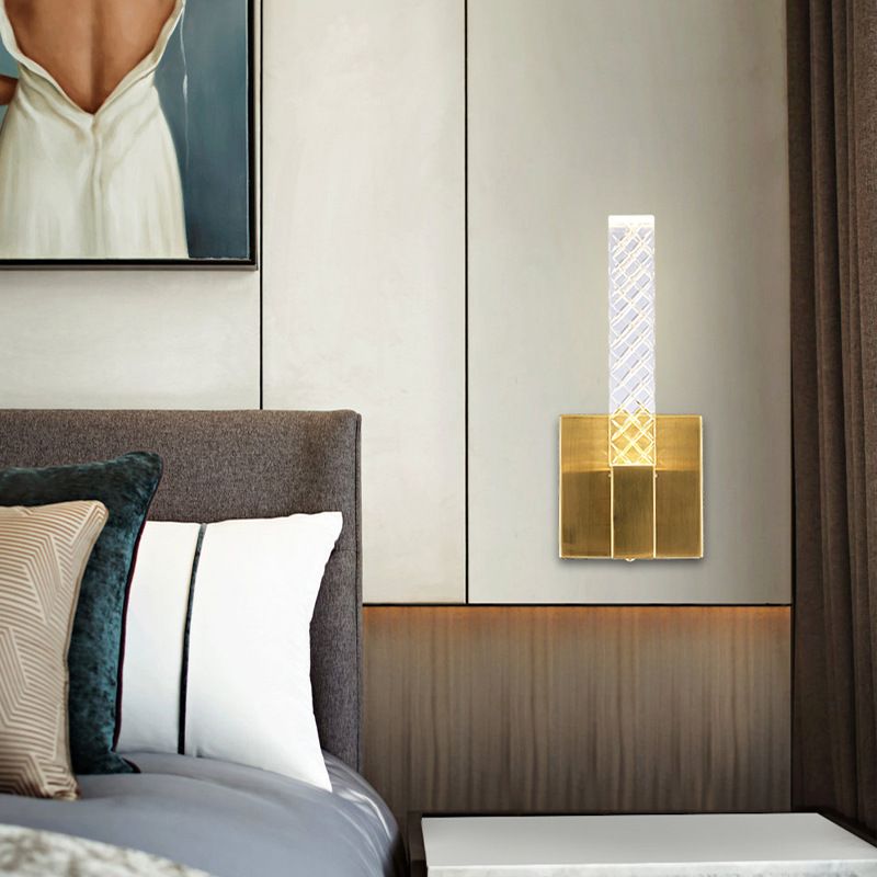 Linearer Schatten mehrlächer Wandleuchten Moderner Kristallwandmontageleuchte in Gold