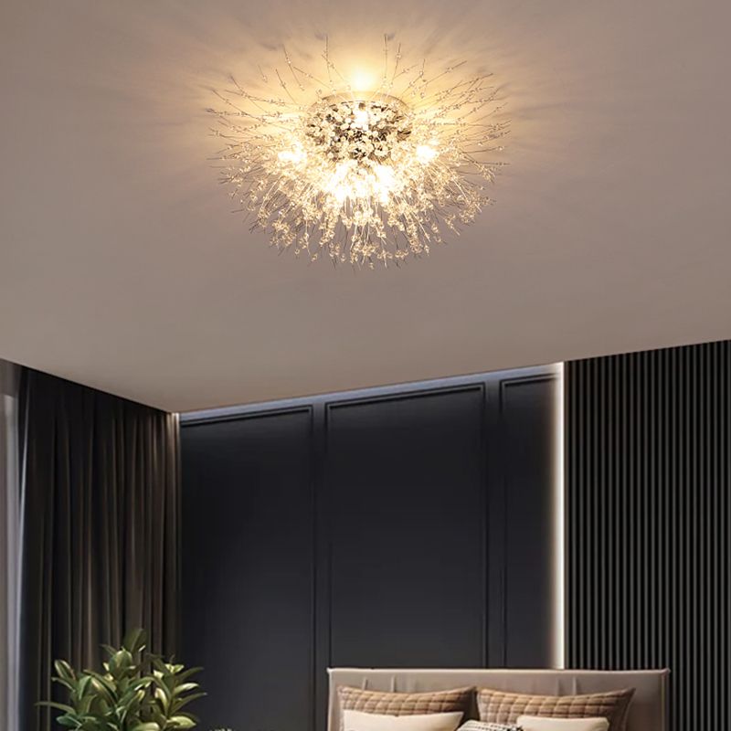 Contemporary Blossom Flush Light Fixture Crystal Flush Mount Lights for Bedroom