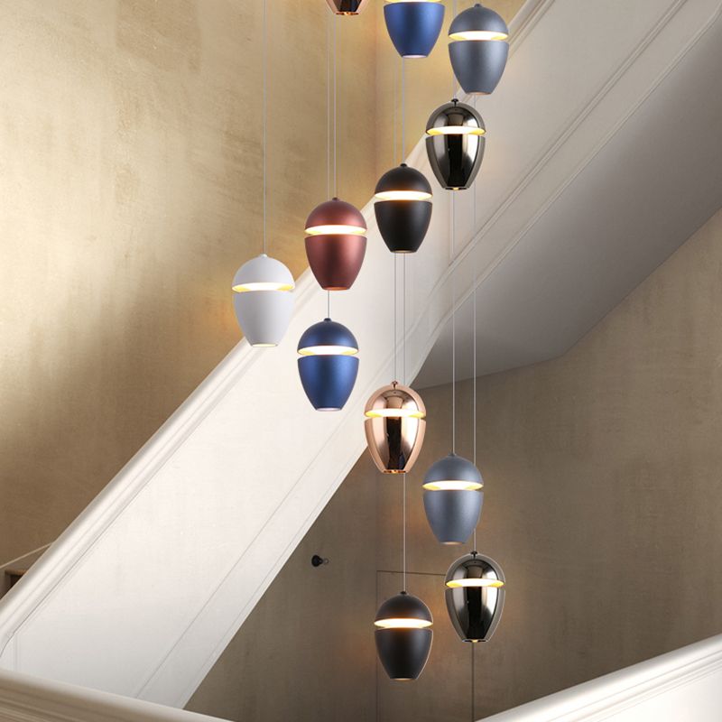 Postmodern Metal Pendant Light Aluminum LED Suspension Light for Bedside