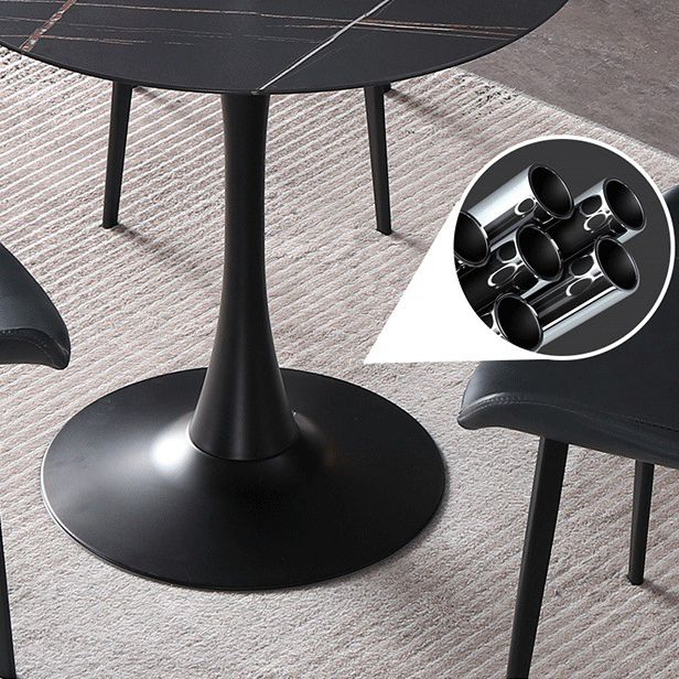Modern Round Dining Set Stone 1/2/5 Pieces Dining Furniture in Matte Finish for Indoor
