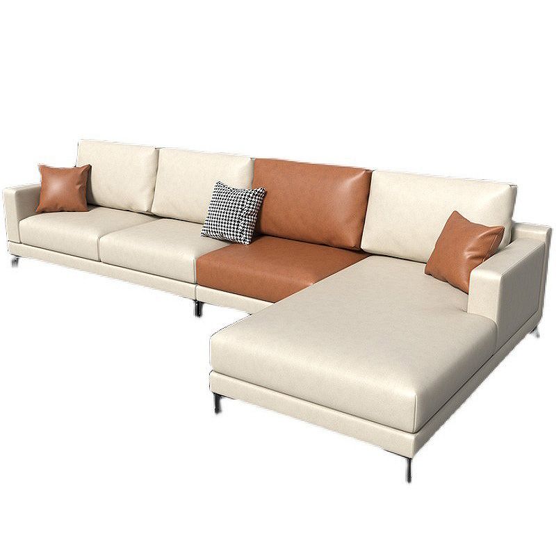 124x67x29.5 Faux Leather Sectiona Square Arm for Living Room