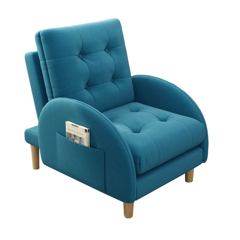 Modern Fabric Accent Chair, 55 Wide Tufted Cushion Back Chair and Ottoman