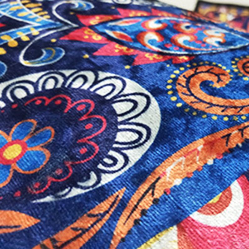 Gold Floral Printed Rug luxury Moroccan Carpet Polyester Stain Resistant Carpet for Home Decor