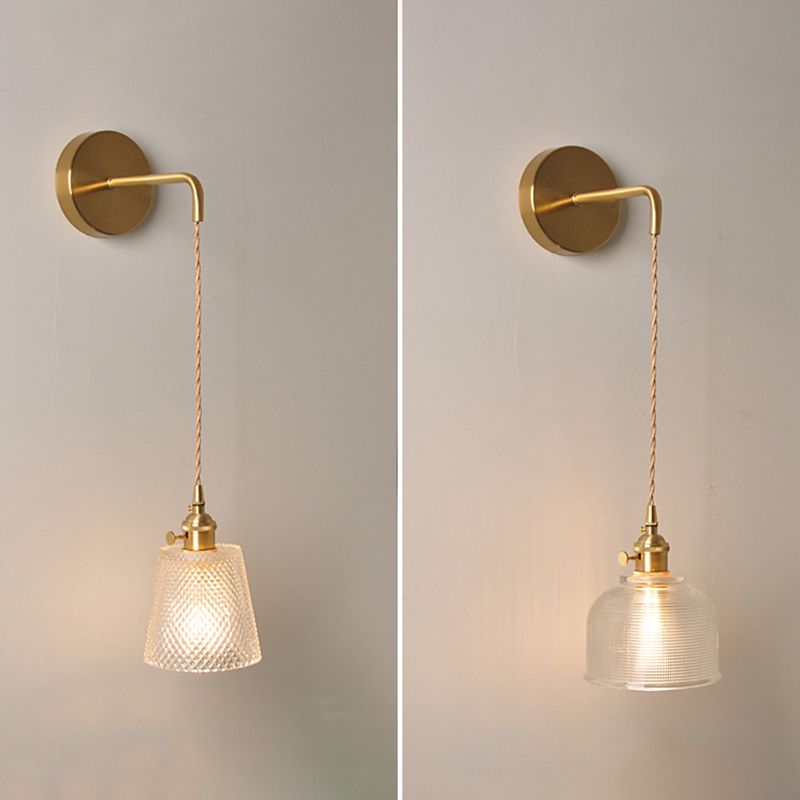 Modern Style Glass Shade Wall Light Sconce Creative Wall Light Fixture for Bedroom