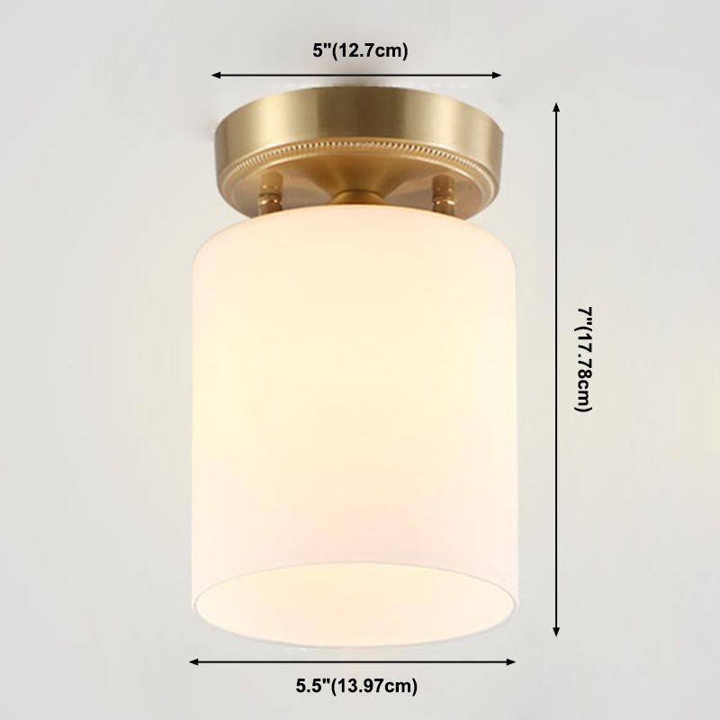 Lámpara de techo con pantalla de cristal y luz de montaje empotrado minimalista para pasillo