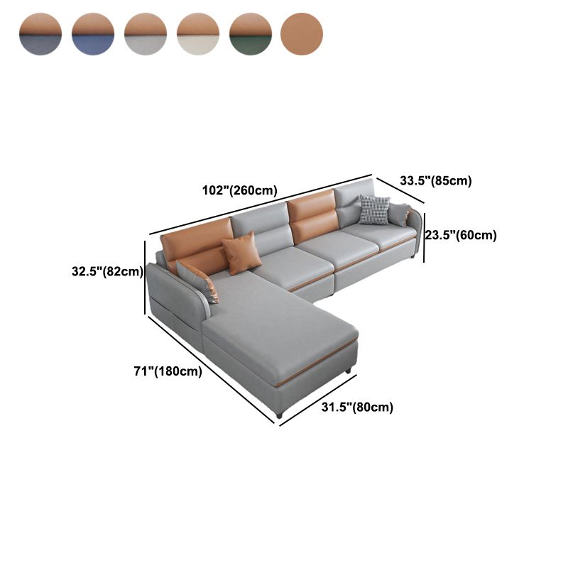 Multicolor Choice Imitation Leather Sofa Bed Embedded Armrest with Pillow Back Sofa