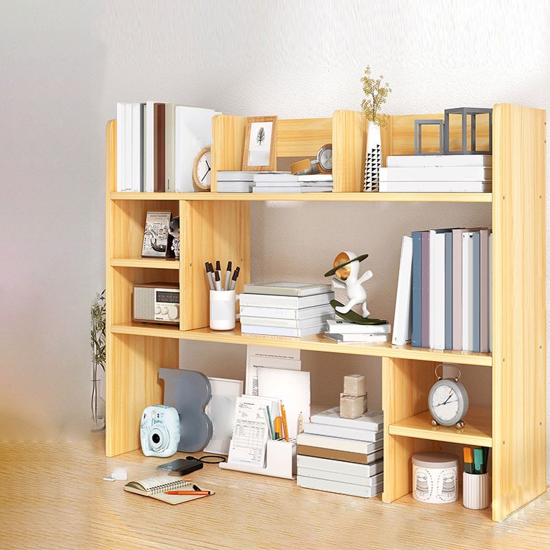 Modern Standard Wooden Bookcase Open Back Bookshelf for Living Room