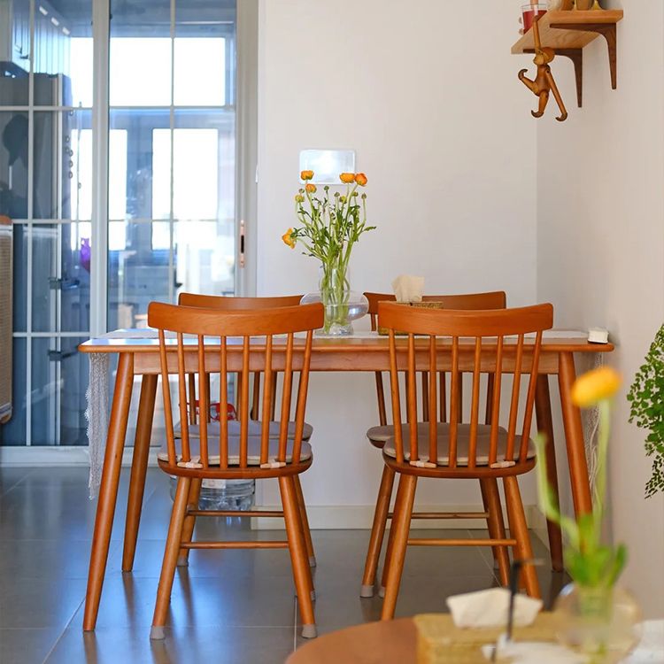 Massivholz moderner Tisch für Restaurant Rechteck Esstisch mit 4 Beinen