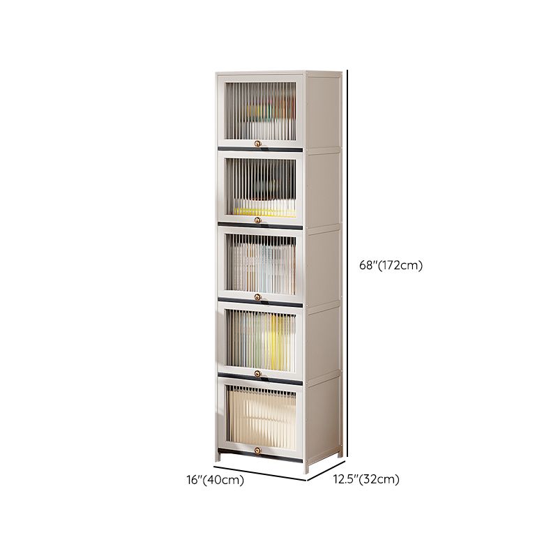 Mid-Century Modern Accent Cabinet Rectangle Storage Cabinet with Doors, White