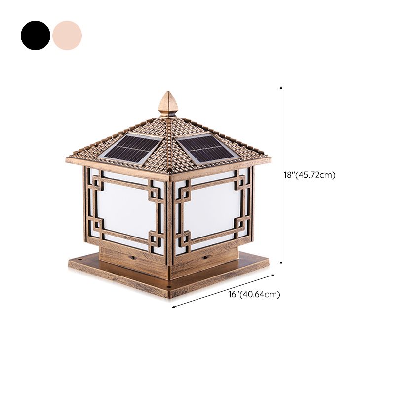 Metal LED Solar Lighting Fixture with Acrylic Shade for Garden