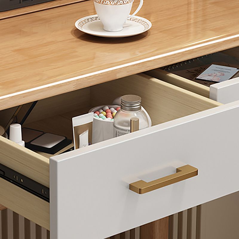 Make-up Vanity Standing Solid Wood 5 Storage Drawers Contemporary
