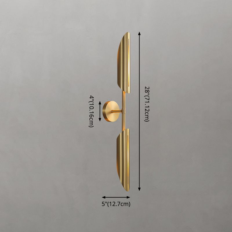 Shaded Bedroom Wall Mount Light Metal Modern Style Sconce Light Fixture in Coppery