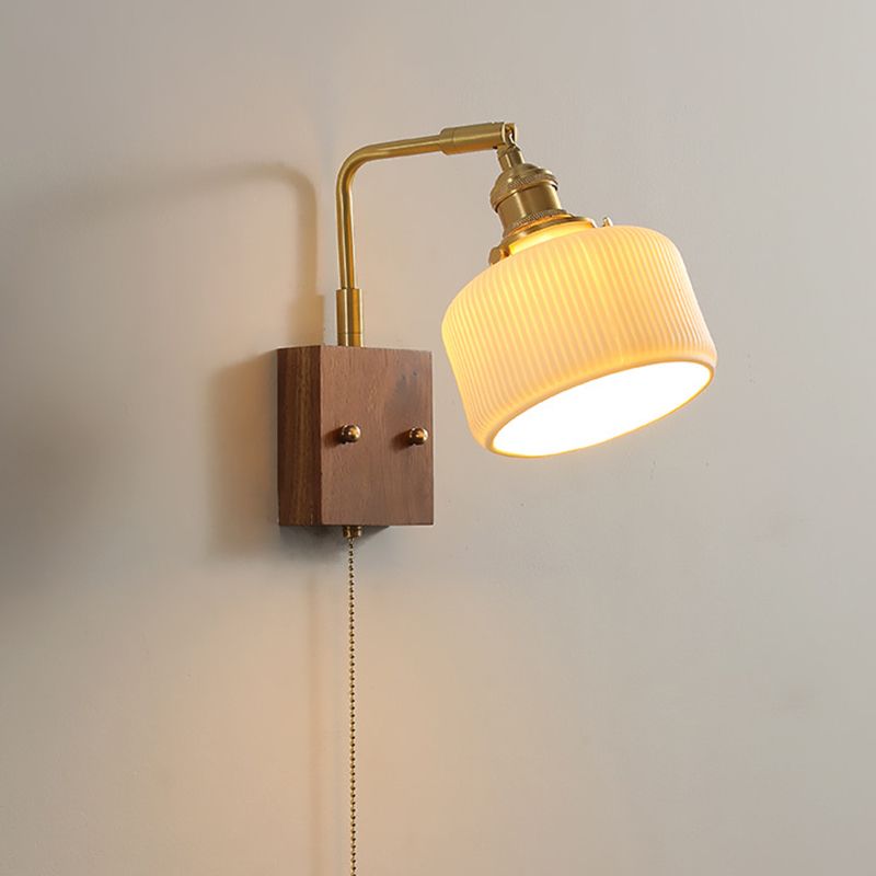 Modern Wood Curving Wall Sconce Geometric Shape Wall Light for Living Room