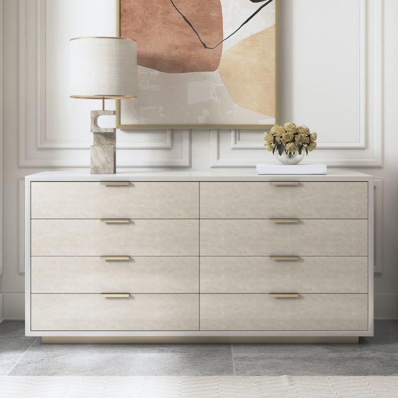 Ultra-Modern Double Dresser Solid Wood Storage Chest with Drawers for Bedroom