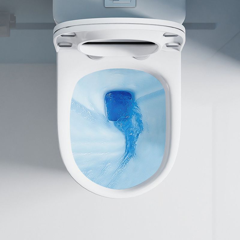Glossy White Toilet with Glazed Surface Modern All-In-One Toilet Bowl