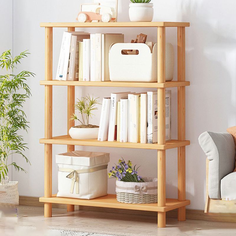 Modern Open Back Standard Bookshelf Wooden Bookcase for Study Room