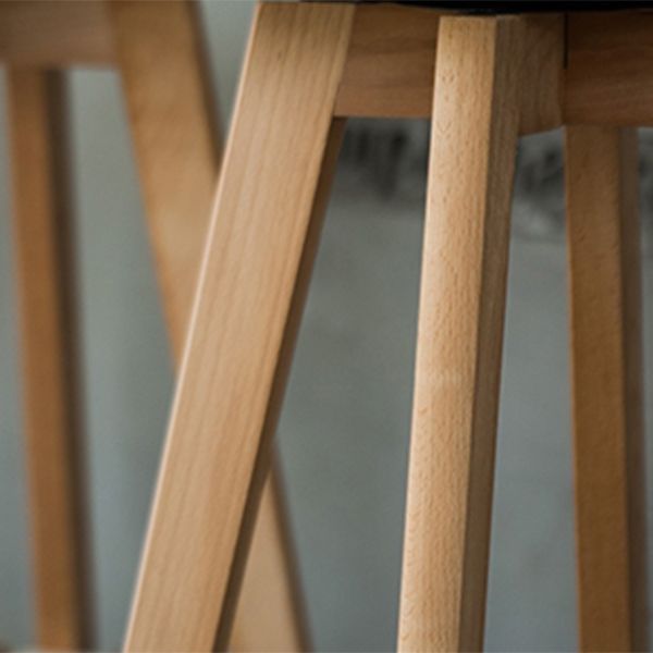 Scandinavian Matte Finish Upholstered Counter Height Stool Footrest Home Barstool