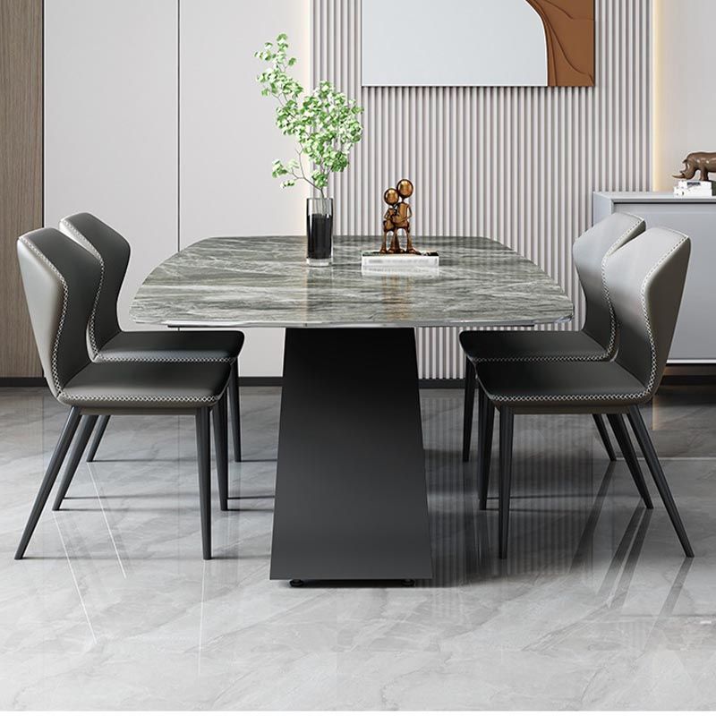 Stone Top Dining Table Traditional Luxury Table with Pedestal Base