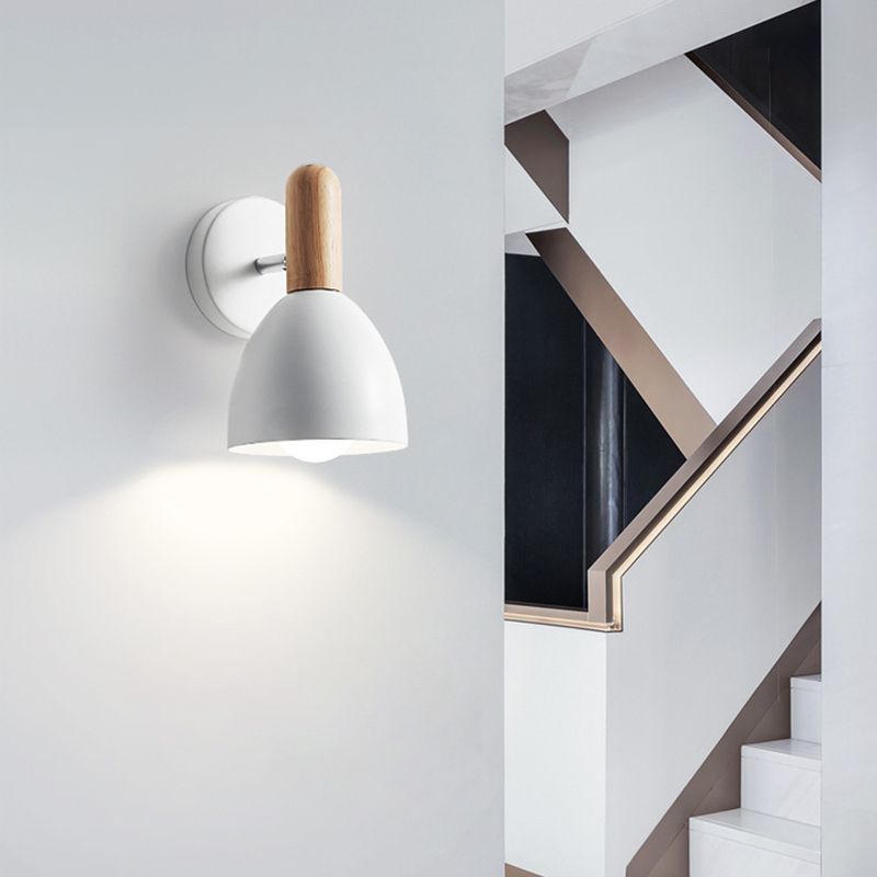 Nordic Style Iron Wall Mount Light Bell Shape Colorful Wall Lamp for Living Room