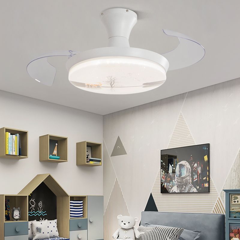 Camera per bambini LED LAMPA LAMPA LAMPARE CONTROLLA DI CONTROLLA DI CONTENIONE SEMI-FLUSH con lama invisibile