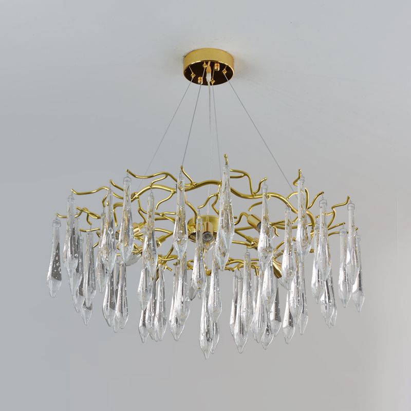 Tränenformform Kristallleuchter modernes Aluminium nach unten -Beleuchtung zum Studium