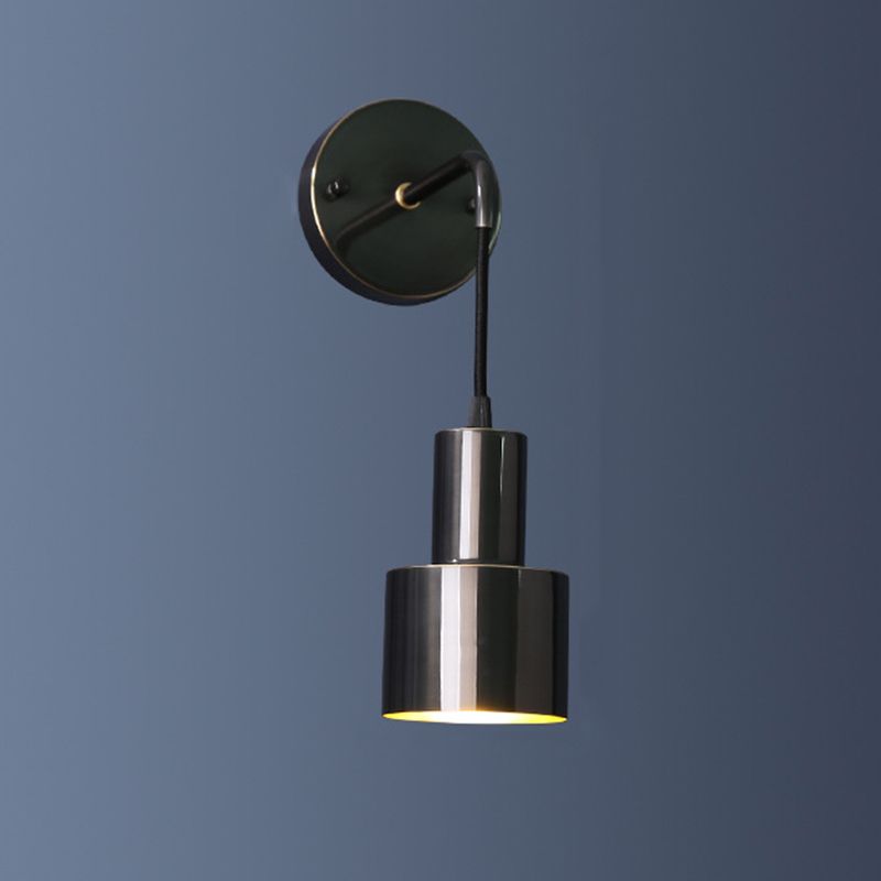 Modern Luxury Single Wall Lamp Copper Cylindroid Hanging Wall Light for Interior Spaces
