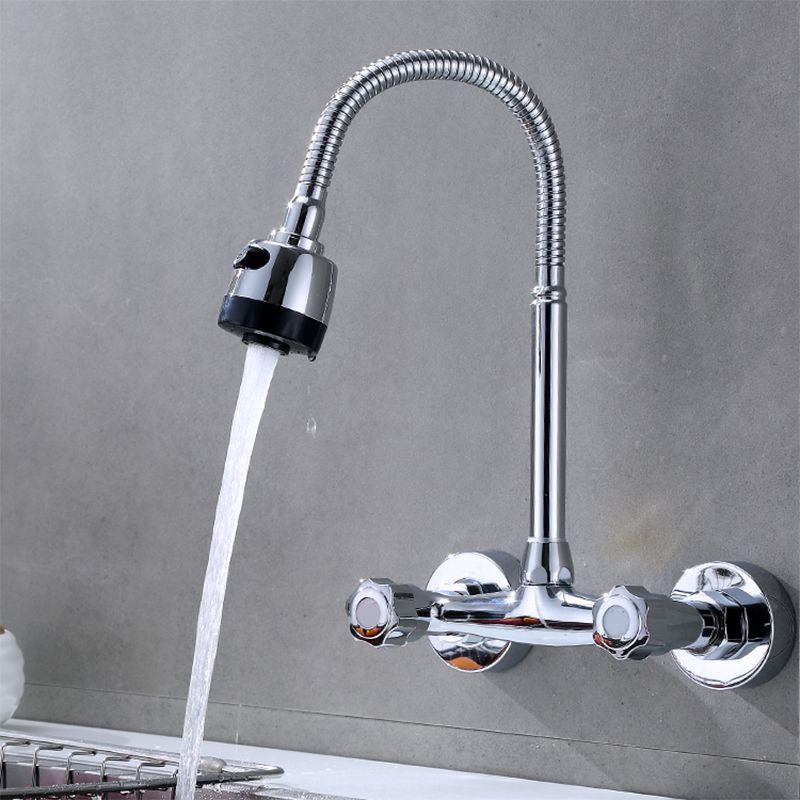 Modern Bar Faucet Brass Knob Handle Swivel Spout Wall Mounted Pot Filler Faucet