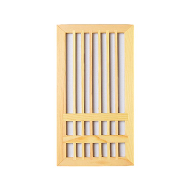 Wooden Wall Mount Light Modern Wall Sconce Lamp with Plastic Shade for Living Room