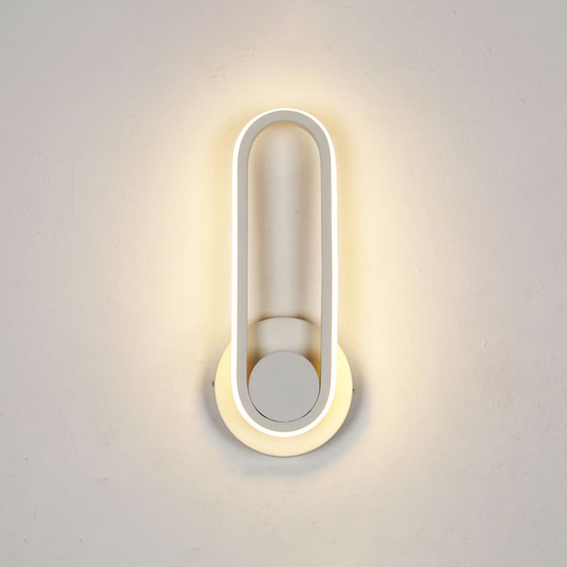 Modern Simple Iron Wall Light Ellipse Shape LED Rotatable Wall Lamp for Living Room