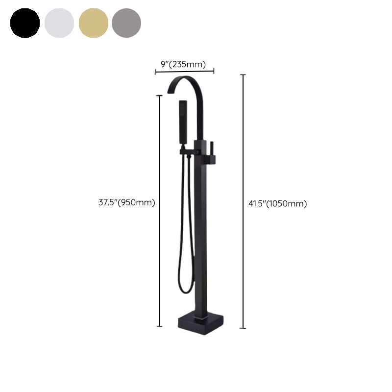 Floor Mounted Metal Freestanding Tub Filler Rotatable Freestanding Bathtub Faucet