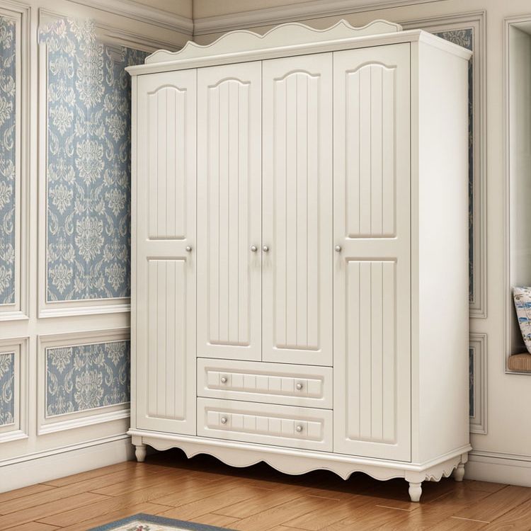 Walnut Wardrobe Closet French Country Wardrobe Armoire with Shelves