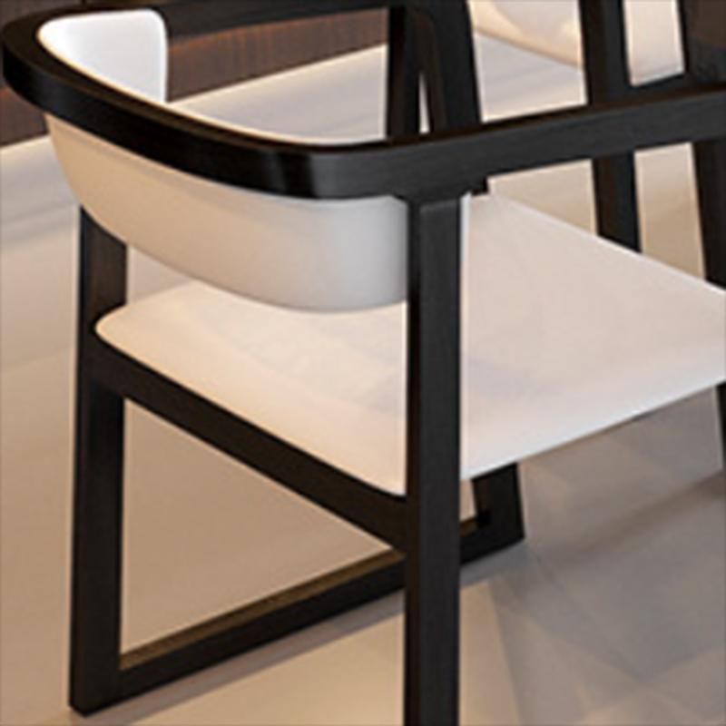 Modern Style Faux Leather Chair Open Back Side Chairs with Wood Legs for Kitchen