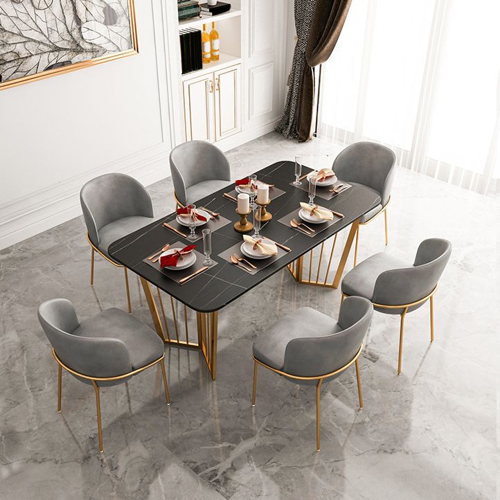 Rectangular Dining Table Set 1/2/5/7 Pieces Metal Dinette Set for Kitchen