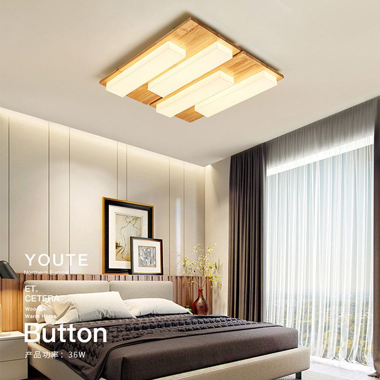 Indoor Rechteckige Flush Mount Light Japanische Stil Ultra-dünne Flush Deckenleuchte