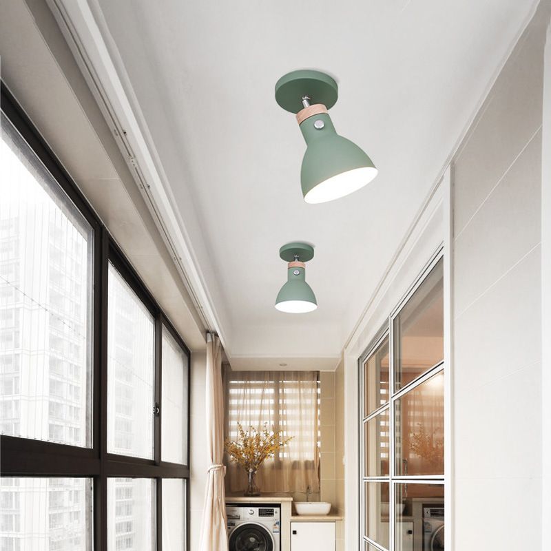 Semi Mount Lighting Modern Style Metal Semi Flush Light Fixture