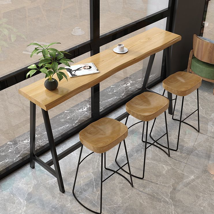 Luxurious Solid Wood Bar Table Set 1/4/5/9 Pieces Counter Table with Backless Stools