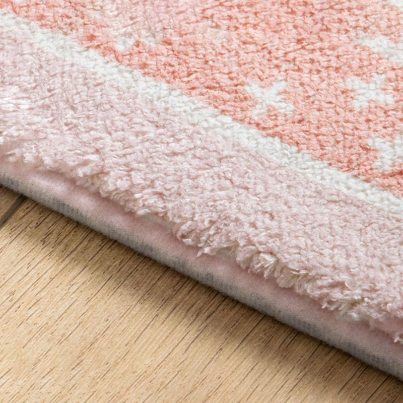 Orange Nordic Rug Polyester Striped Rug Non-Slip Backing Rug for Drawing Room