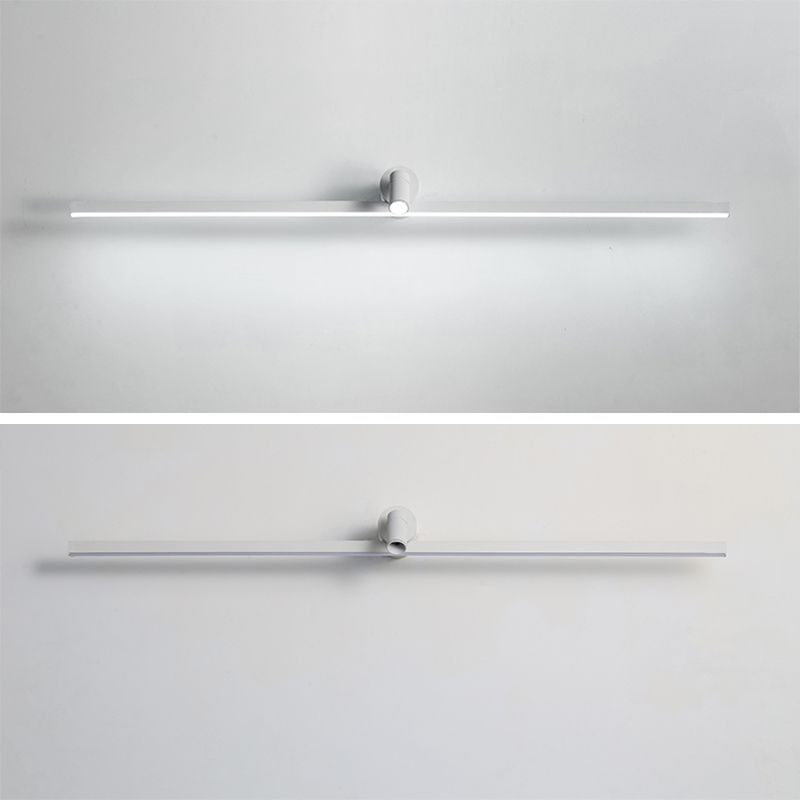 Simplicité Mirror de vanité allongée lumineux luminaires muraux métalliques pour salle de bain