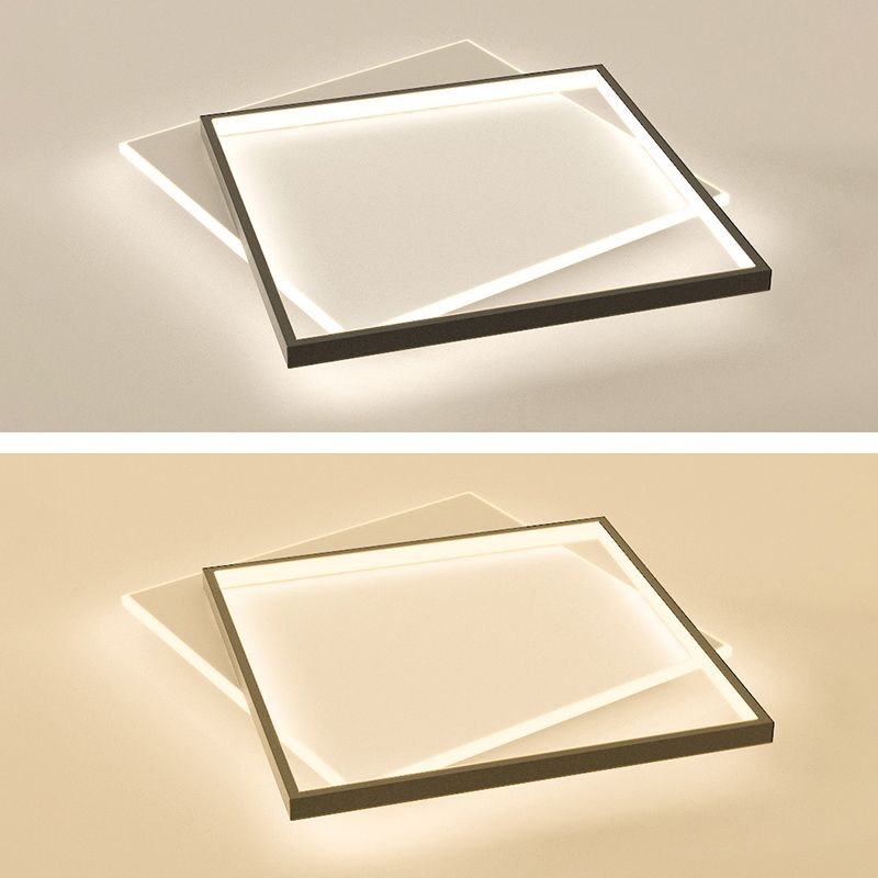 Acrylic Geometrical Flush Mount Light Fixture Modern Style LED Black-White Ceiling Lighting