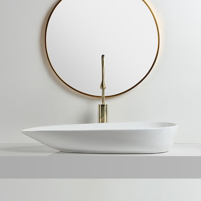 Modern Vessel Sink Specialty Porcelain with Pop-Up Drain Vessel Bathroom Sink