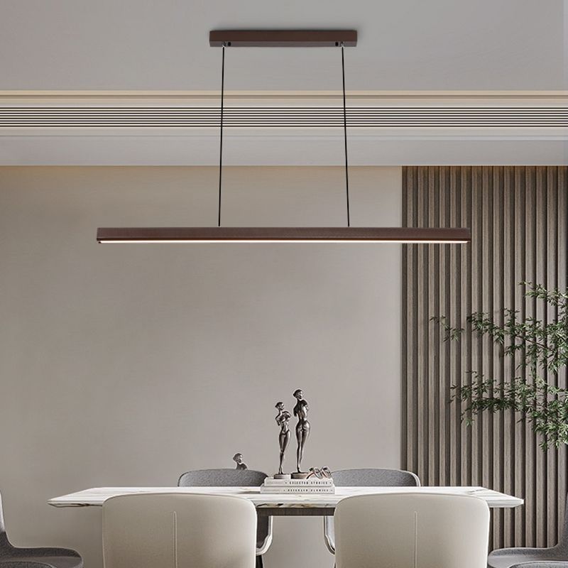 Minimalist Linear Island Pendant Lighting, 1-Light Acrylic Hanging Lights for Kitchen Island