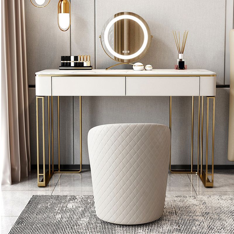 Glam 29.5" Tall Makeup Vanity Desk 2-Drawer Wood Dressing Table