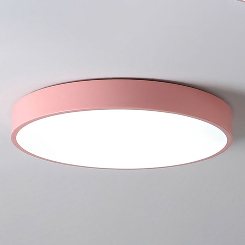 Plafonnier LED de forme ronde en fer moderne, 1 lumière, montage encastré pour chambre à coucher et étude