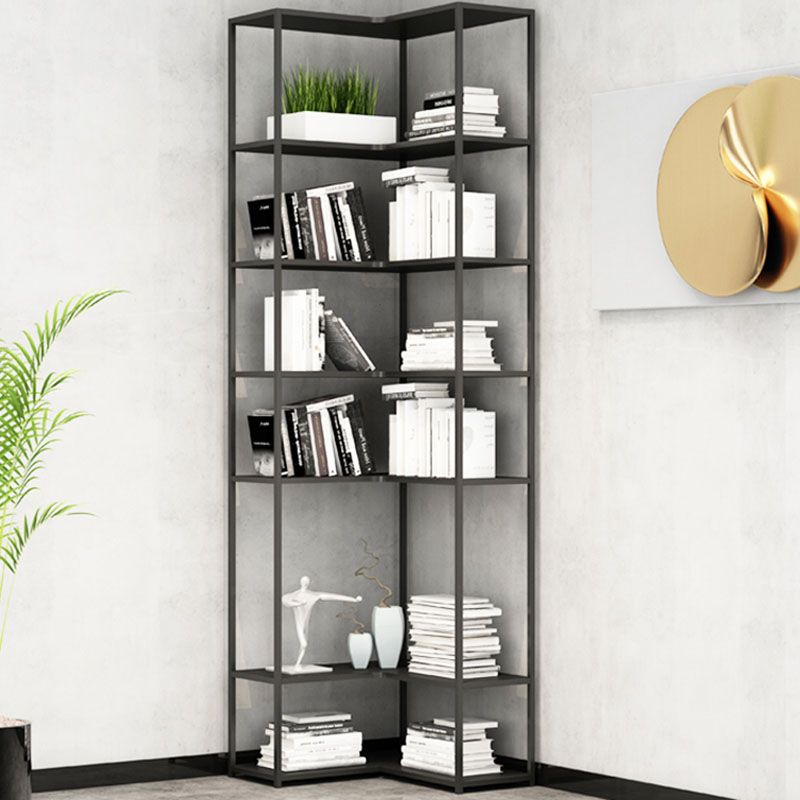 Contemporary Open Back Standard Bookshelf Metal Bookcase for Study Room