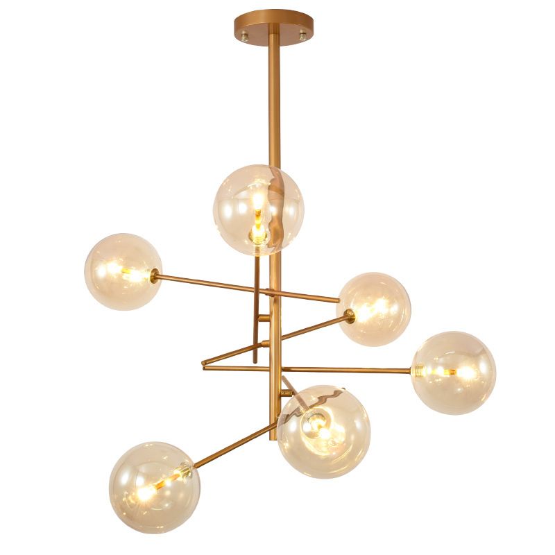 Sphere Chandelier Ceiling Pendant Light Modern Style Metal 6 Light Chandelier Lights