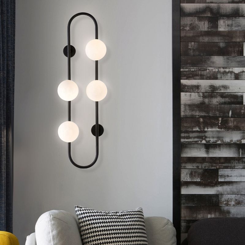Contemporary Style Balls Sconce Light Fixture Glass Living Room Wall Light Fixture