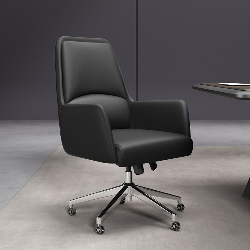 Executive Swivel Chair with Wheels Modern Task Chair with Chrome Frame