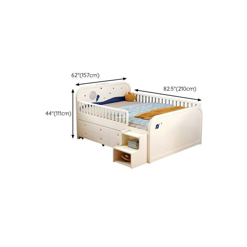 Solid Wood Nursery Bed Modern Wood Nursery Bed with Guardrails