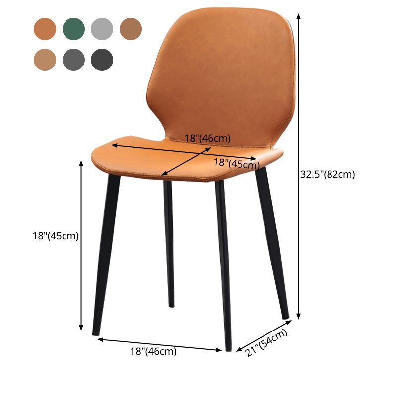 Chaise latérale en cuir de forme de coléoptère de restaurant Wingback finition mate dinant la chaise