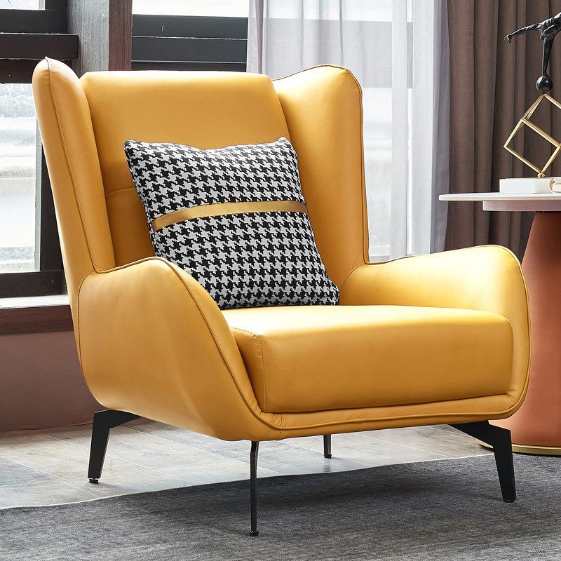 Faux Leather Wingback Chair 30.31" L x 37.79" W x 34.64" H Arms Chair for Living Room